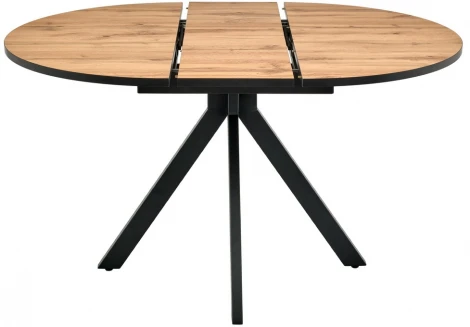 Стол Rudolf круглый раскладной 100-130x100x75см, Дуб Вотан, чёрный Bradex Home RF 0301