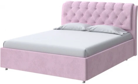 PROxSON Кровать Chester (Ткань: Велюр Teddy Розовый фламинго) 180x200