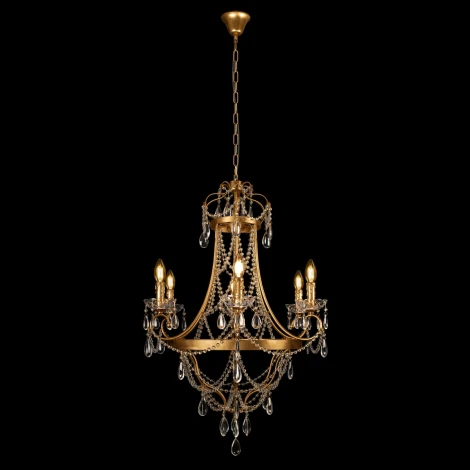 Подвесная люстра со стеклянными подвесками в форме подсвечника Loft It Foil 10430/6 (220V, на цепи, подсвечник, свеча)