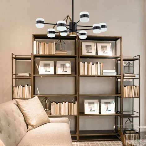 Потолочная люстра на штанге светодиодные APL LED Ferrara 3307.6296-8 Black