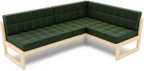 Диван Arsko угловой Сега У сосна велюр зеленый