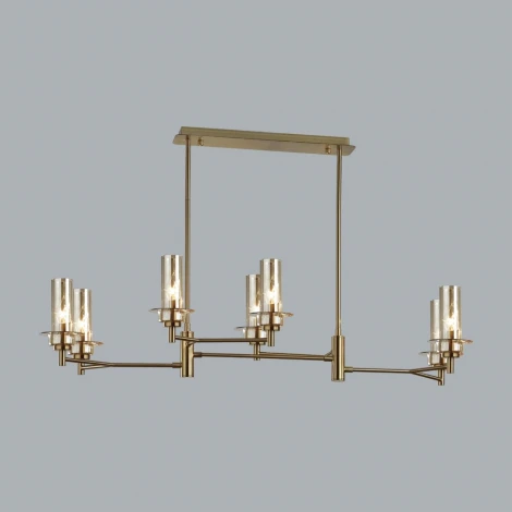 Потолочная люстра на штанге Lumion Madonna 6554/8C бронза/коньячный/металл/стекло E14 8*40W 220V