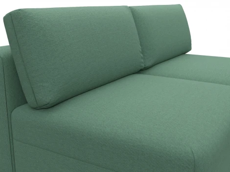 Диван угловой модульный Лига-060 НПБ угол универсальный (ЛДСП,Брус,Фанера/Пластик/Рогожка/Зеленый) Лига Диванов 129717