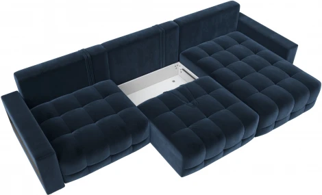 Диван угловой с полками Лига-053 НПБ Лонг Лига Диванов (Велюр) арт.128970