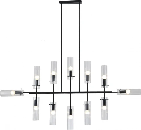 Потолочная люстра на штанге (11053/12R Black) Indigo Saetta V000566 (220V)