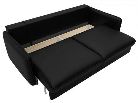Диван прямой Лига-064 НПБ (ДСП/Дерево/Экокожа/Черный) Лига Диванов 129929