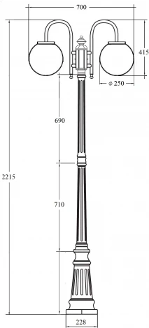 Наземный фонарь IP44 Oasis Light GLOBO S 88209SA/10/down Bl в форме шара (220V, фонарь, шар)