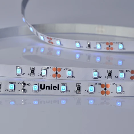 Светодиодная лента Uniel ULS-M11-2835-60LED/m-8mm-IP20-DC12V-4,8W/m-5M-BLUE PROFI катушка в герметичной упаковке