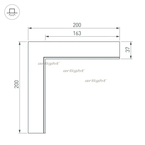 Угол SL-LINIA32-FANTOM внутренний (Металл) 030095 Arlight