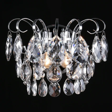 Настенный светильник Eurosvet Crystal 10081/2 хром/прозрачный хрусталь Strotskis