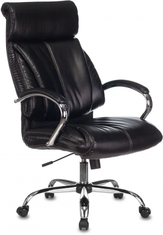 Кресло руководителя Бюрократ T-9904NSL черный Leather Venge Black эко.кожа крестовина металл хром