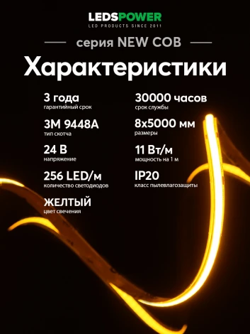 Светодиодная лента 11Вт/м 24В 5м LEDS POWER 006383