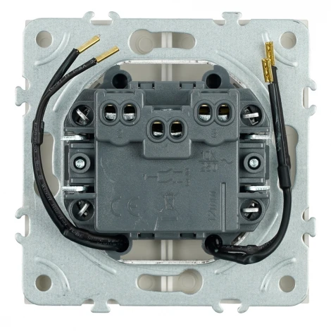 Выключатель двухклавишный с подсветкой (кашемир, soft touch) Stekker Эмили 49890