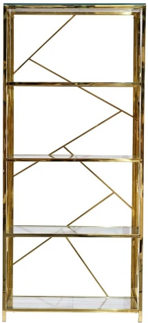 Стеллаж стекло прозр/золото 80*35*180см Garda Decor арт.GY-SH8711GOLD