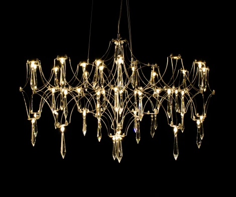 Подвесная люстра диммируемая Галанта золото Led 36*0,5W с пультом ДУ (регулировка яркости, 220V, на тросе)