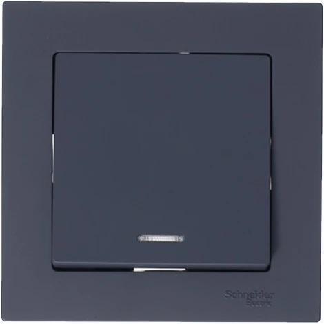 Выключатель встраиваемый одноклавишный с подсветкой (грифель) Systeme Electric AtlasDesign ATN000713