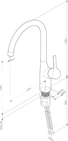 Смеситель AM.PM X-Joy S F85B07000 для кухонной мойки, хром