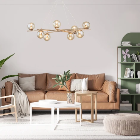 Подвесной светильник Balance 1119/8S E14*40W Gold (220V, на проводе, шарики)