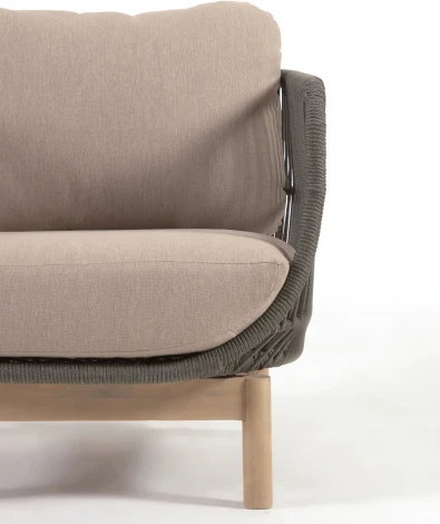 Диван уличный La Forma (ex Julia Grup) Catalina (Зеленый,Серый/ Алюминий,Пена,Веревка,Сталь,Акация)