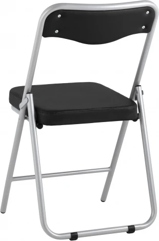 Складной стул Stool Group Джонни экокожа черный каркас металлик УТ000035369