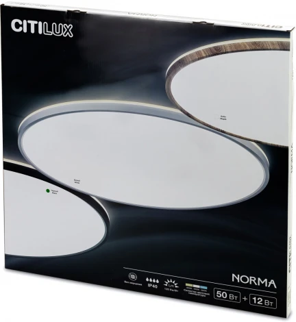 Настенно-потолочный светильник круглый светодиодный с подсветкой Citilux Norma CL748600 (220V, круглые, IP40)