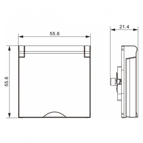 Накладка для розетки без заземления, с крышкой, 16A 250 В~, сталь IP44 Donel A07 DE43437