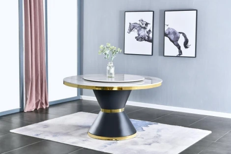 Стол обеденный IST-CASA Патрик DT-019, 130х130х75 см, белый мрамор