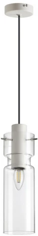 Подвесной светильник Odeon Light Scrow 5057/1B PENDANT белый/прозрачный/металл/стекло E27 1*40W (220V, на проводе, круглые)