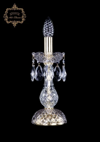 Интерьерная настольная лампа Art Classic Универсальная 12.00.1-26.Gd.Sp (220V, хрусталь, подвески, подсвечник, свеча)