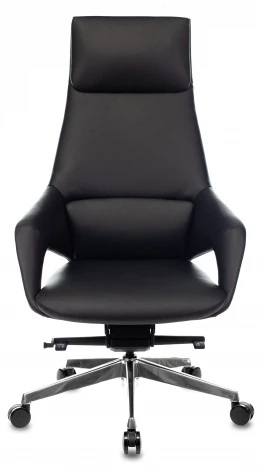 Кресло руководителя Бюрократ _DAO-2 черный кожа с подголов. крестовина алюминий