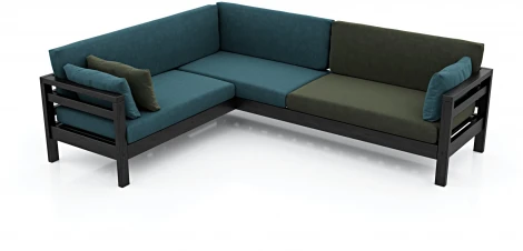 Диван Arsko Домино У венге велюр голубой/зеленый