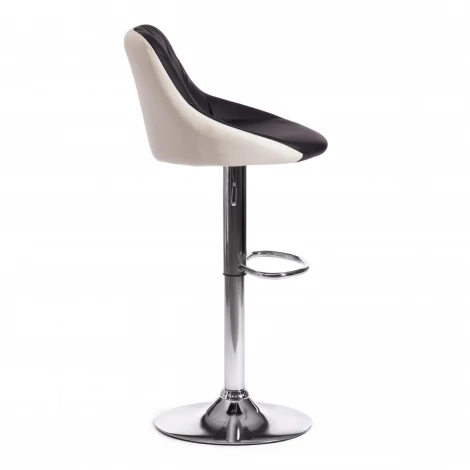 Стул барный MESSY (mod. KY704C) черный/белый/хром (металл/экокожа)