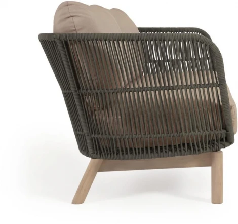 Диван уличный La Forma (ex Julia Grup) Catalina (Зеленый,Серый/ Алюминий,Пена,Веревка,Сталь,Акация)