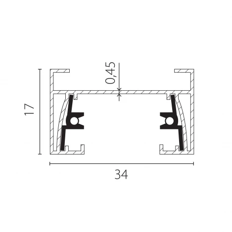 Шинопровод однофазный 2-контактный без стыковочного паза 2 метра 220V Lightstar Barra 502025-P