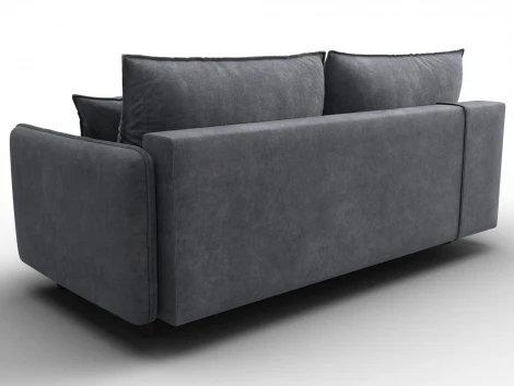 Диван прямой Лига-064 НПБ (ДСП/Дерево/Велюр/Темно-серый) Лига Диванов 129622