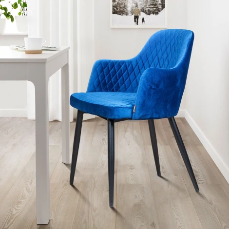 Стул с подлокотниками William, бархат кобальтовый Top Concept WILLIAM 2000000000664K
