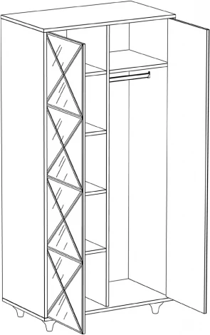 Шкаф Cloud двухдверный ОГОГО 336023