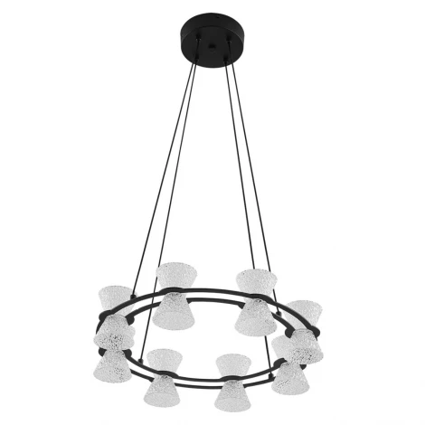 Люстра подвесная Lumion Vinora 8341/28L черный/прозрачный металл/акрил LED 28W 3000K 220V