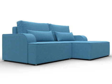 Диван угловой Лига-120 угол правый (ДСП,Брус,Фанера,ЛДС,Рогожка/Голубой) Лига Диванов 137286