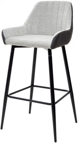 Барный стул M-City PUNCH светло-серый меланж FC-01/ экокожа антрацит RU-08