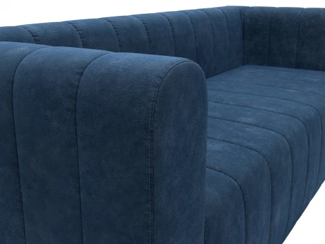 Диван прямой Лига-073 (ДСП,Фанера/Пластик/Велюр/Синий) Лига Диванов 129988