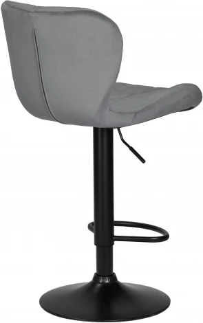 Стул барный DOBRIN BARNY BLACK (серый велюр (MJ9-75)) 5022_BlackBase-LM BLACK, цвет сиденья серый (MJ9-75), основания черный