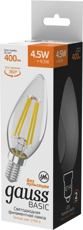 Лампочка светодиодная филаментная Gauss Basic 1031115