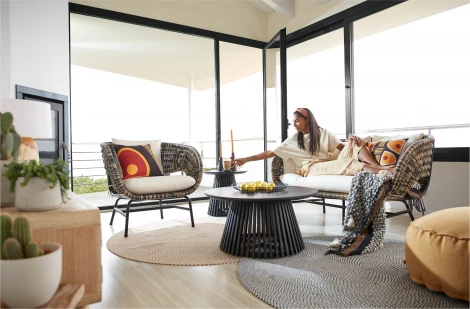 Журнальный стол La Forma (ex Julia Grup) Jeanette (Черный/ Дерево) 78320