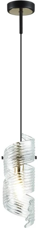 Подвесной светильник Odeon Light Fusilli 5439/1 (2 в 1 подвес-бра) черный/золото/металл/стекло E14 1*40W (220V, на проводе)