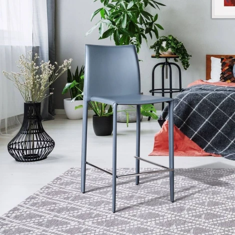 Стул полубарный Top Concept Rolf, кожа антрацит