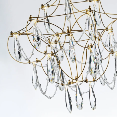 Подвесная люстра светодиодная хрустальная с пультом с регулировкой цветовой температуры Modelux MODELUX ML.5601.400P BS