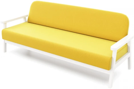 Диван Arsko прямой Флори Б белая эмаль велюр желтый