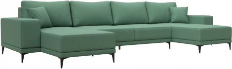 Диван П-образный Льюес (Зеленый/Рогожка) Лига Диванов арт.123924