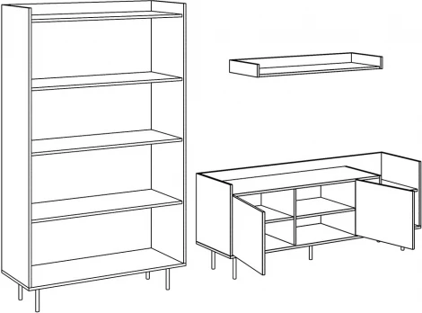 Композиция Look 17 (ЛДСП/Светлое дерево) ОГОГО Обстановочка! арт.846112